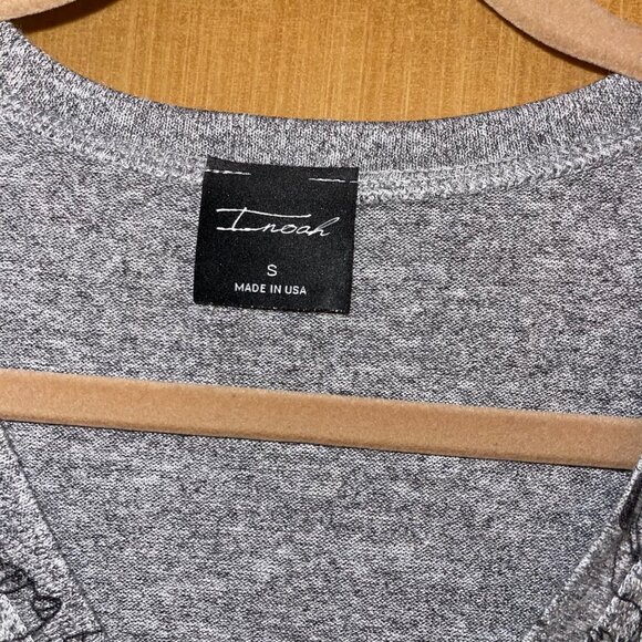 Inoah Womens Top Pant Set Size Small Gray Tunic Animal Print Harem USA - Picture 3 of 12